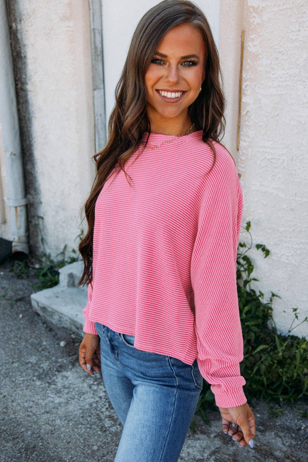 Brielle Pink Long Sleeve Top