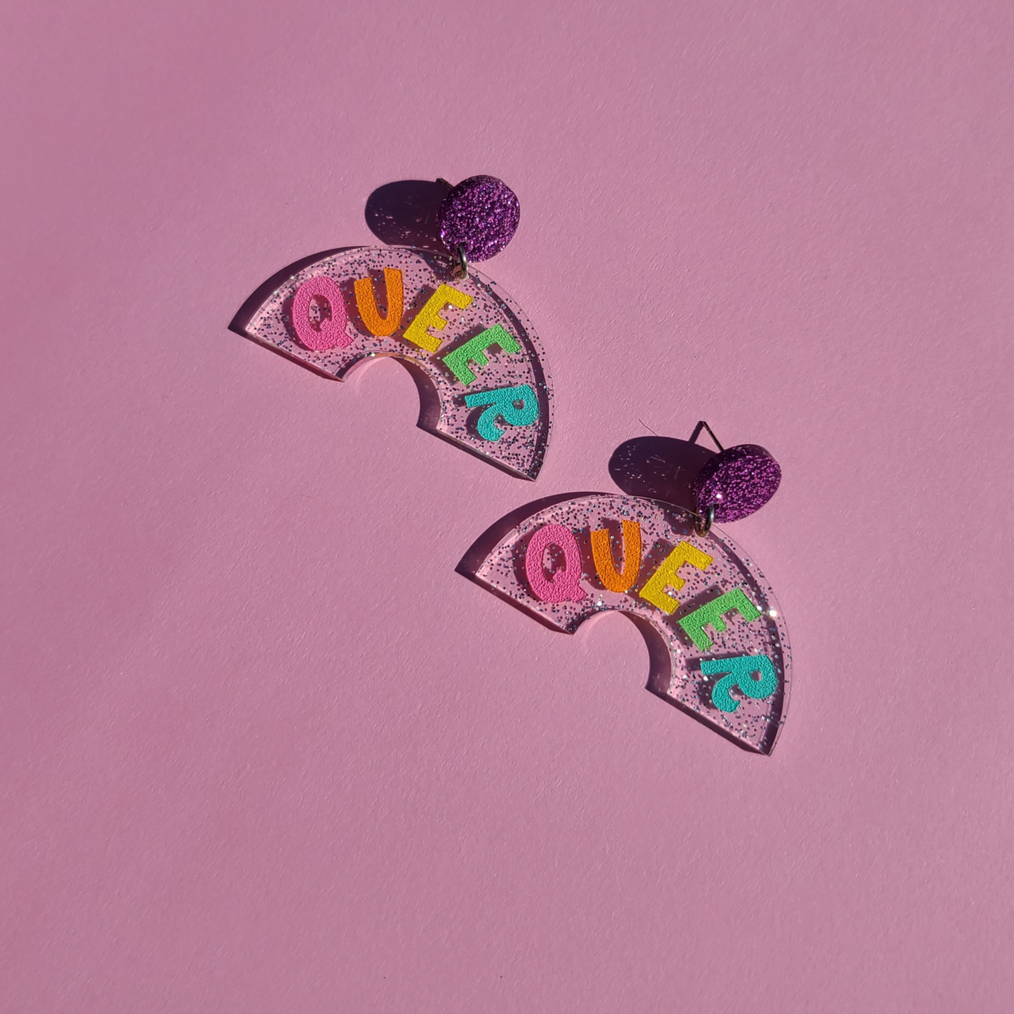 Queer Rainbow Arches - Laser Cut Earrings: Silver