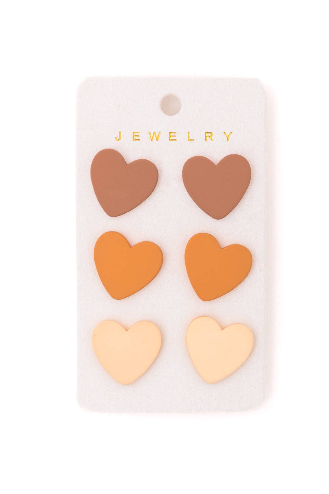 Triple Hearts Studs in Neutral: OS